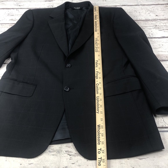 Jos. A. Bank Mens Blazer Box Plaid Black 2 Button Wool & Cashmere Blend 42R - Picture 6 of 16